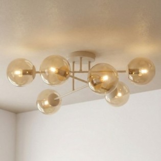 Drin Amber Mocha Ceiling Lamp (6 lights)