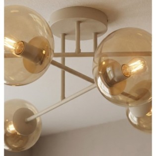 Drin Amber Mocha Ceiling Lamp (6 lights)