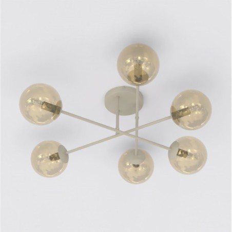 Drin Amber Mocha Ceiling Lamp (6 lights)