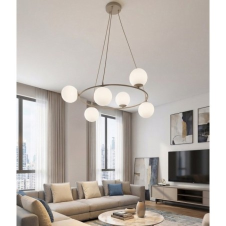 Ibar Opal Pendant Lamp (6 lights)