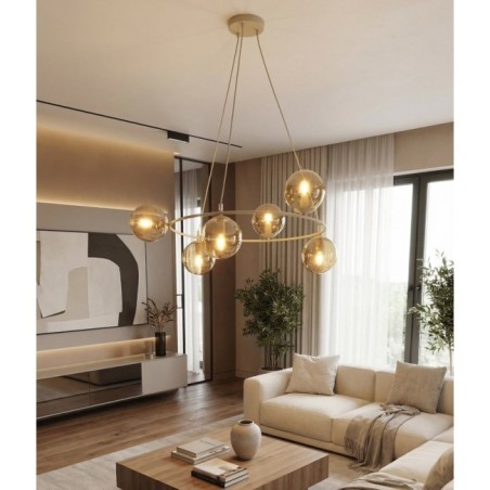 Ibar Amber Pendant Lamp (6 lights)