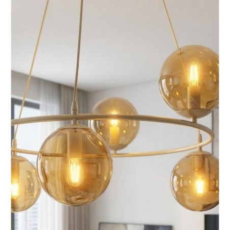 Ibar Amber Pendant Lamp (6 lights)