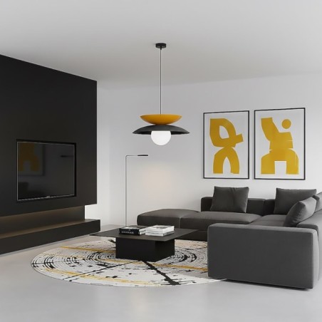 Lámpara colgante Mor Negro+Amarillo