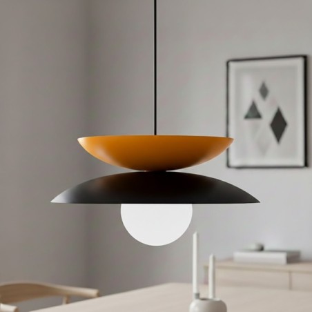 Lámpara colgante Mor Negro+Amarillo