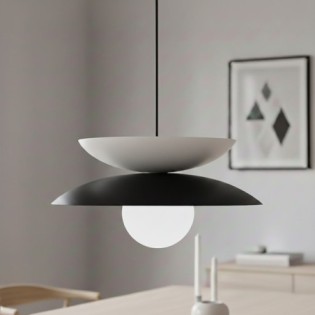 Lámpara colgante Mor Negro+Blanco