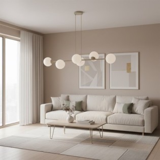 Odra Moca Opal Pendant Lamp (6 lights)