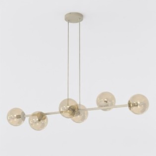 Odra Moka Amber Pendant Lamp (6 lights)