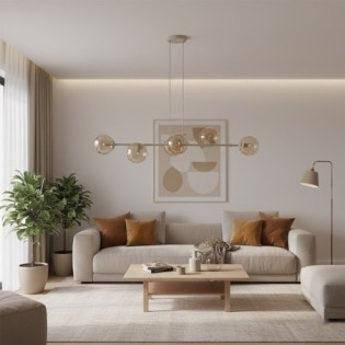 Odra Moka Amber Pendant Lamp (6 lights)