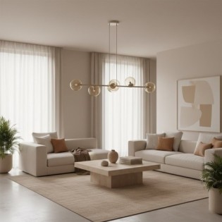 Odra Moka Amber Pendant Lamp (6 lights)