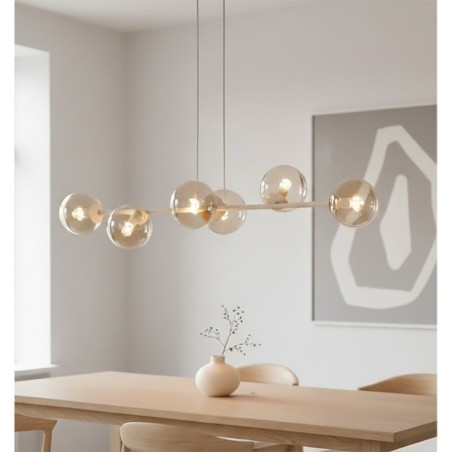 Odra Moka Amber Pendant Lamp (6 lights)