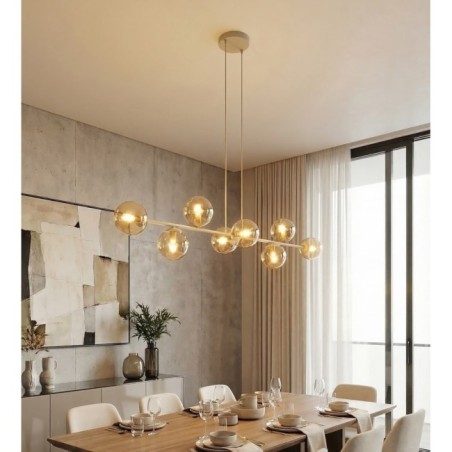 Odra Moka Amber Hanging Lamp (8 lights)