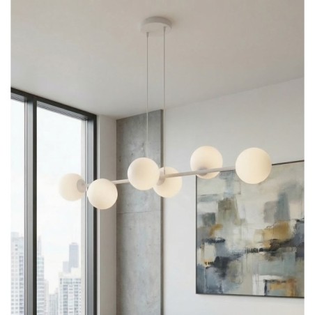 Odra Gray Opal Pendant Lamp (6 lights)