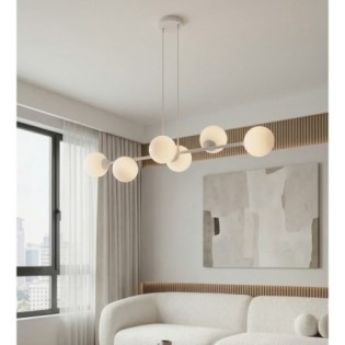 Odra Gray Opal Pendant Lamp (6 lights)