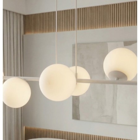 Odra Gray Opal Pendant Lamp (6 lights)