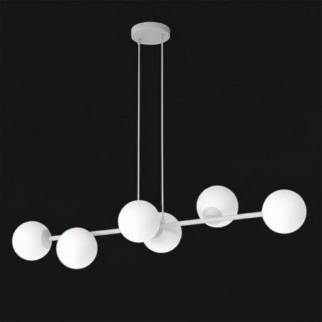 Odra Gray Opal Pendant Lamp (6 lights)