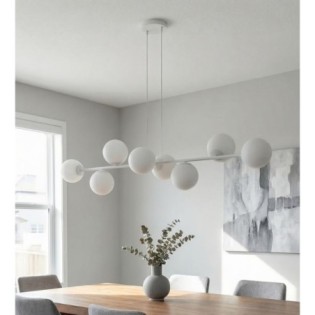 Odra Gray Opal Pendant Lamp (8 lights)