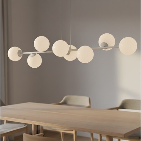 Odra Gray Opal Pendant Lamp (8 lights)