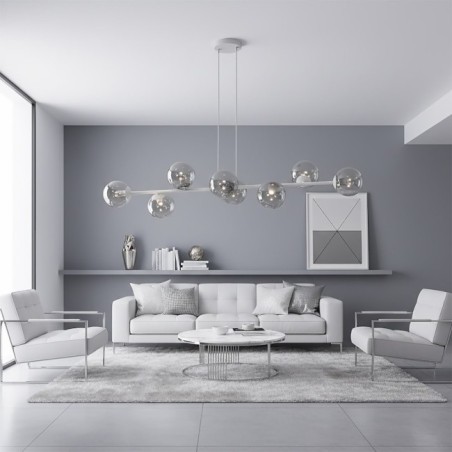 Lámpara colgante Odra Gris Grafito (8 luces)