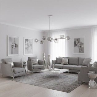 Lámpara colgante Odra Gris Grafito (8 luces)
