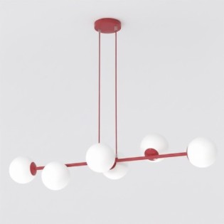 Odra Bordeaux Opal Pendant Lamp (6 lights)