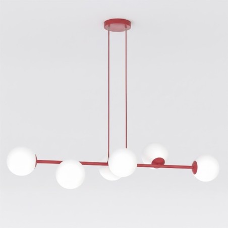 Odra Bordeaux Opal Pendant Lamp (6 lights)