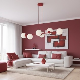 Odra Bordeaux Opal Pendant Lamp (6 lights)