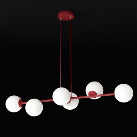 Odra Bordeaux Opal Pendant Lamp (6 lights)