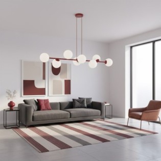 Odra Bordeaux Opal Pendant Lamp (8 lights)