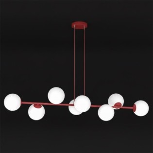 Odra Bordeaux Opal Pendant Lamp (8 lights)