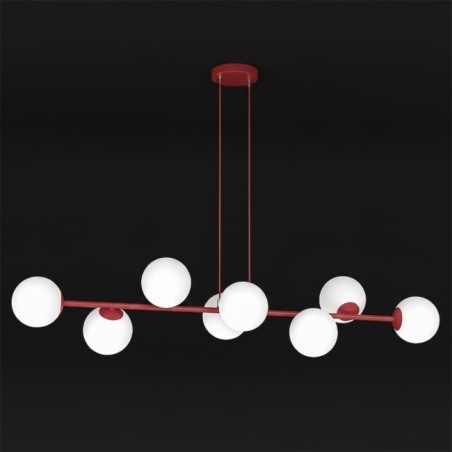 Odra Bordeaux Opal Pendant Lamp (8 lights)