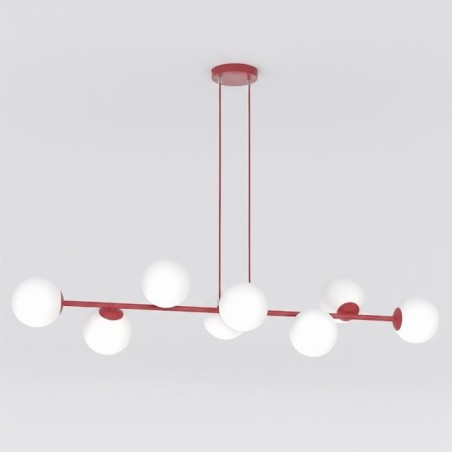 Odra Bordeaux Opal Pendant Lamp (8 lights)