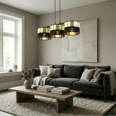 Velto Black+Gold Pendant Lamp (3 lights)