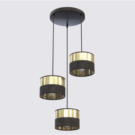 Velto II Black+Gold Pendant Lamp (3 lights)