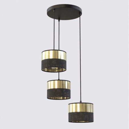 Velto II Black+Gold Pendant Lamp (3 lights)