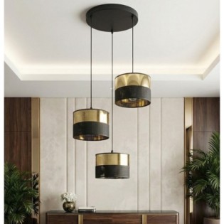 Velto II Black+Gold Pendant Lamp (3 lights)