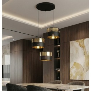 Velto II Black+Gold Pendant Lamp (3 lights)