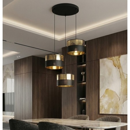 Velto II Black+Gold Pendant Lamp (3 lights)