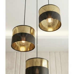Velto II Black+Gold Pendant Lamp (3 lights)