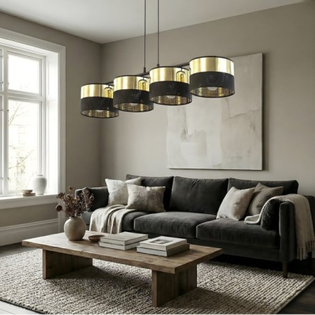 Velto Black+Gold Pendant Lamp (4 lights)