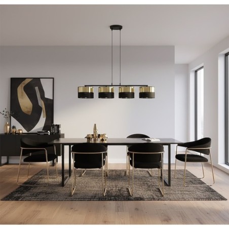 Velto Black+Gold Pendant Lamp (4 lights)