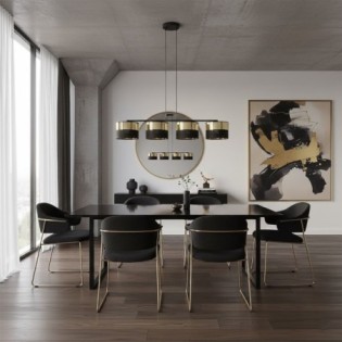 Velto Black+Gold Pendant Lamp (4 lights)