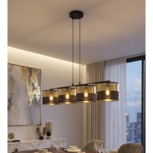 Velto Black+Gold Pendant Lamp (4 lights)