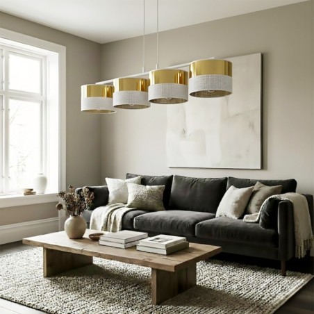 Velto White+Gold Pendant Lamp (4 lights)