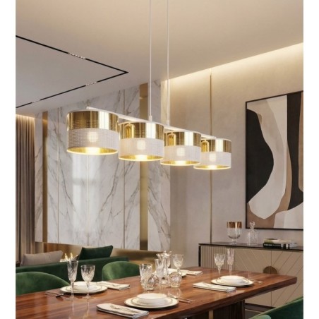 Velto White+Gold Pendant Lamp (4 lights)