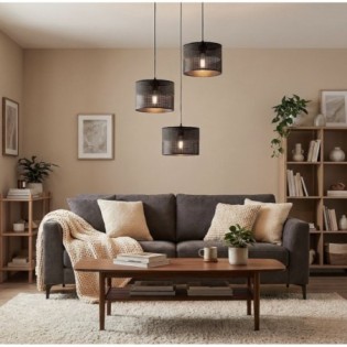 Lomis II Black Pendant Lamp (3 lights)