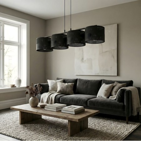 Lomis Black Pendant Lamp (4 lights)