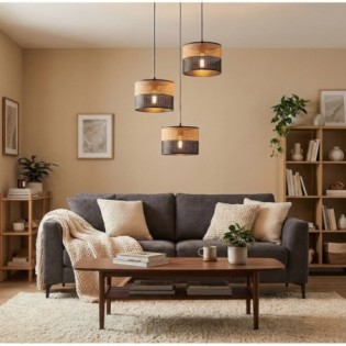 Lomis II Brown Pendant Lamp (3 lights)