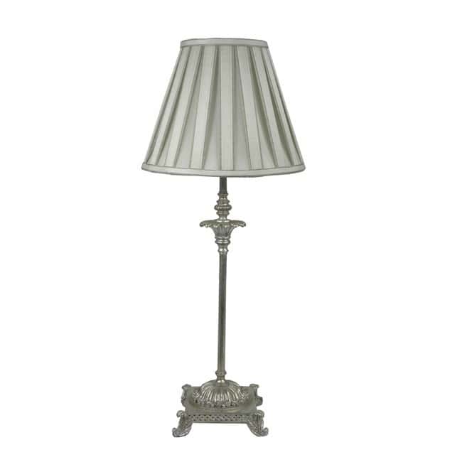 Tischlampe mit silbernem Blatt