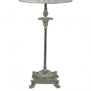 Tischlampe mit silbernem Blatt