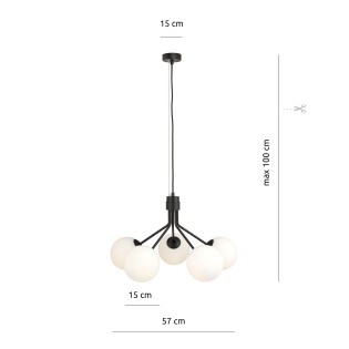 Lámpara de techo Avona Opal (5 luces)